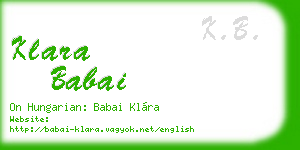 klara babai business card